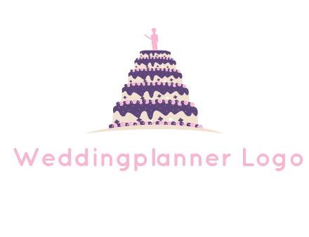 5 tier or layer cake with a figurine logo