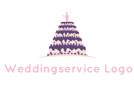 5 tier or layer cake with a figurine logo