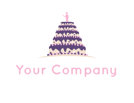 5 tier or layer cake with a figurine logo