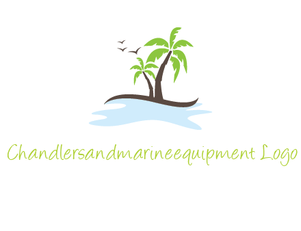 island with palm trees logo