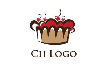 birthday cake crown with cherries logo