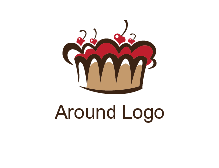 birthday cake crown with cherries logo