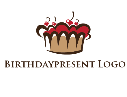 birthday cake crown with cherries logo