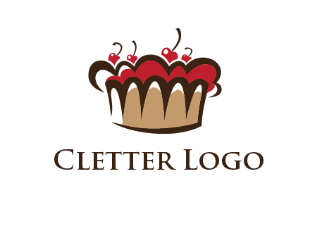 birthday cake crown with cherries logo