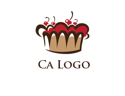 birthday cake crown with cherries logo