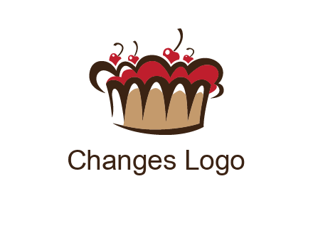 birthday cake crown with cherries logo