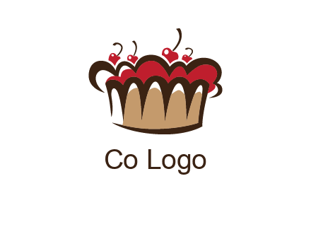 birthday cake crown with cherries logo
