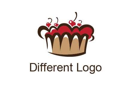 birthday cake crown with cherries logo