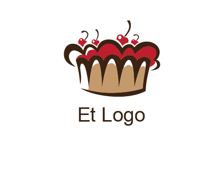 birthday cake crown with cherries logo