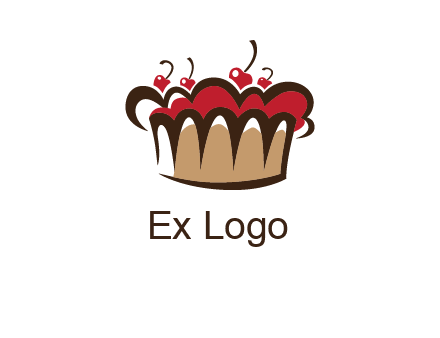 birthday cake crown with cherries logo
