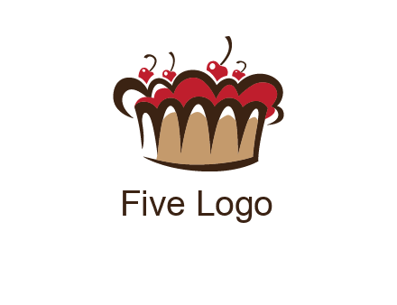 birthday cake crown with cherries logo
