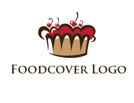 birthday cake crown with cherries logo