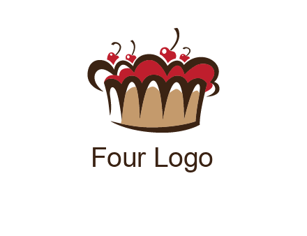 birthday cake crown with cherries logo