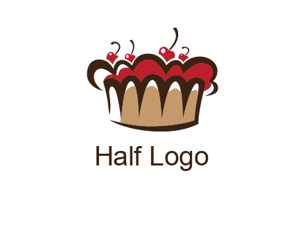 birthday cake crown with cherries logo