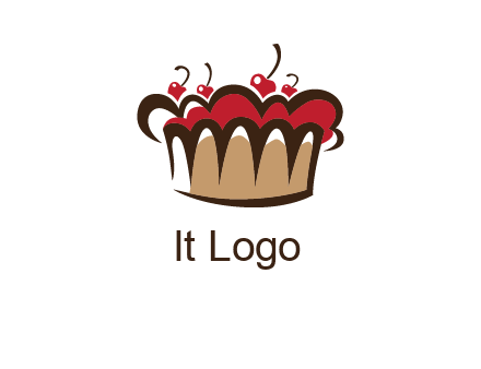 birthday cake crown with cherries logo