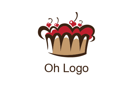 birthday cake crown with cherries logo