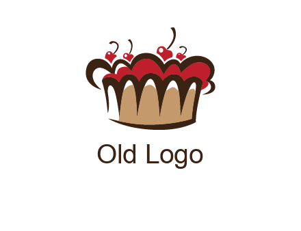 birthday cake crown with cherries logo