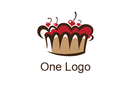 birthday cake crown with cherries logo