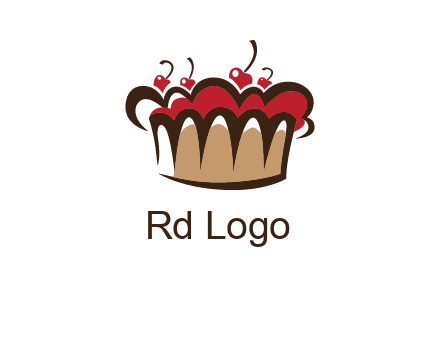 birthday cake crown with cherries logo