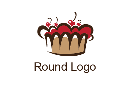 birthday cake crown with cherries logo
