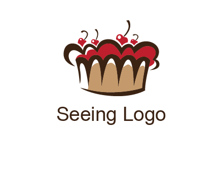 birthday cake crown with cherries logo