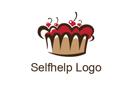 birthday cake crown with cherries logo