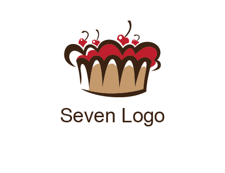 birthday cake crown with cherries logo