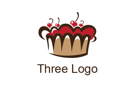 birthday cake crown with cherries logo