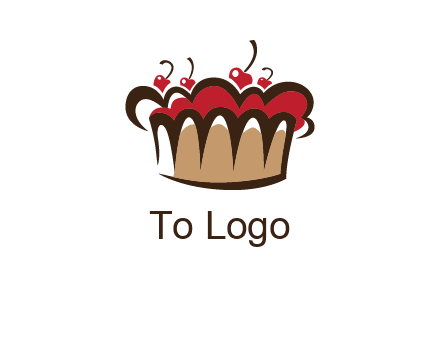 birthday cake crown with cherries logo