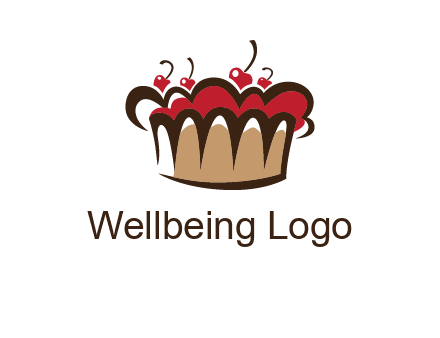 birthday cake crown with cherries logo