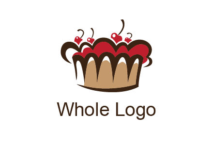 birthday cake crown with cherries logo