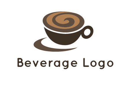 coffee cup with swirl below to depict a saucer logo