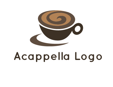 coffee cup with swirl below to depict a saucer logo