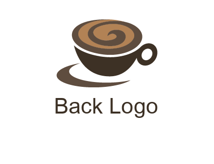 coffee cup with swirl below to depict a saucer logo