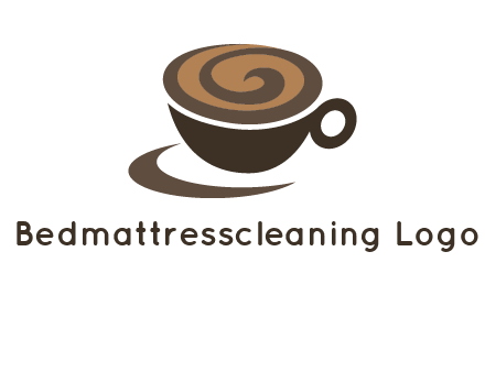 coffee cup with swirl below to depict a saucer logo