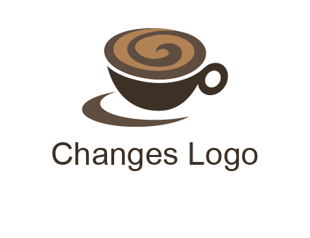 coffee cup with swirl below to depict a saucer logo
