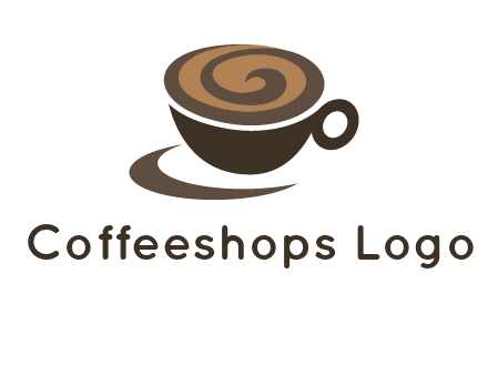 coffee cup with swirl below to depict a saucer logo