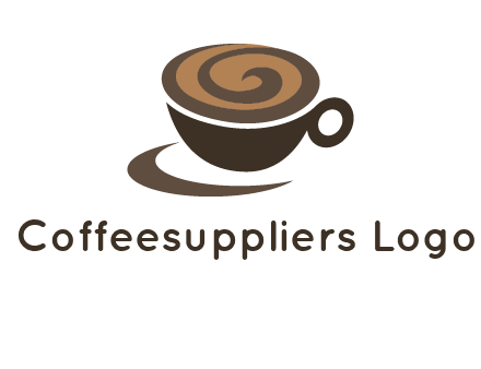 coffee cup with swirl below to depict a saucer logo