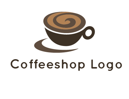 coffee cup with swirl below to depict a saucer logo
