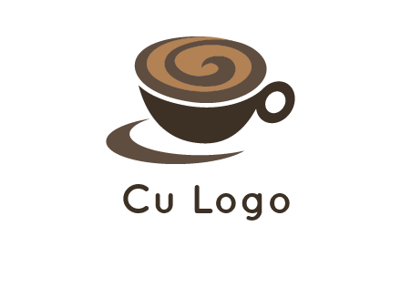 coffee cup with swirl below to depict a saucer logo