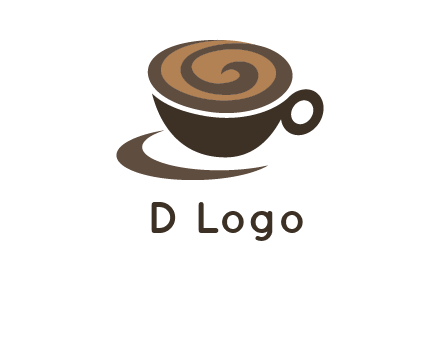 coffee cup with swirl below to depict a saucer logo