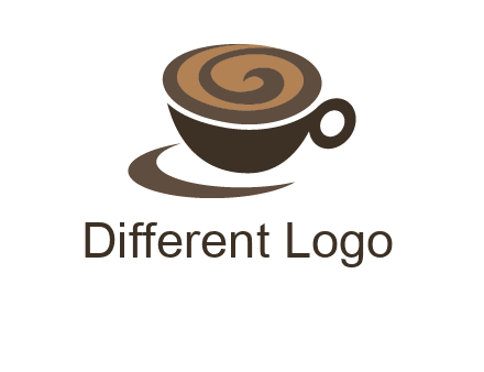coffee cup with swirl below to depict a saucer logo