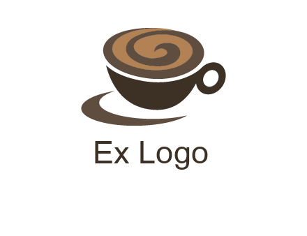 coffee cup with swirl below to depict a saucer logo