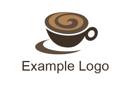 coffee cup with swirl below to depict a saucer logo