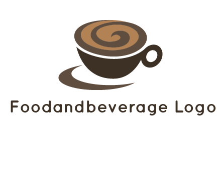 coffee cup with swirl below to depict a saucer logo