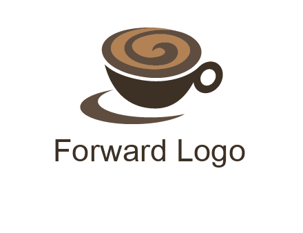 coffee cup with swirl below to depict a saucer logo
