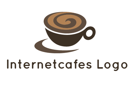 coffee cup with swirl below to depict a saucer logo