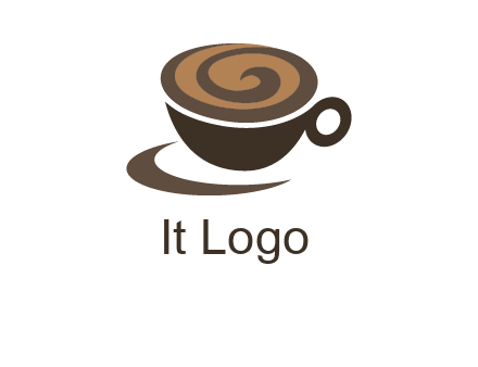 coffee cup with swirl below to depict a saucer logo