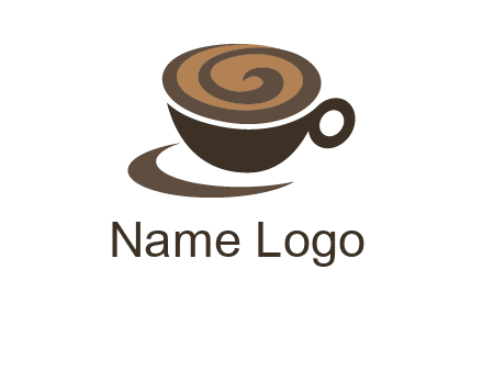 coffee cup with swirl below to depict a saucer logo
