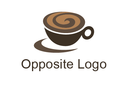coffee cup with swirl below to depict a saucer logo